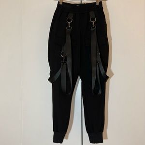 CARMAR DENIM Black Jogger Pant with Dangling Straps